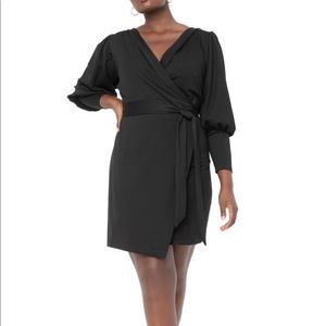 Eloquii Wrap Dress with Puff Sleeves